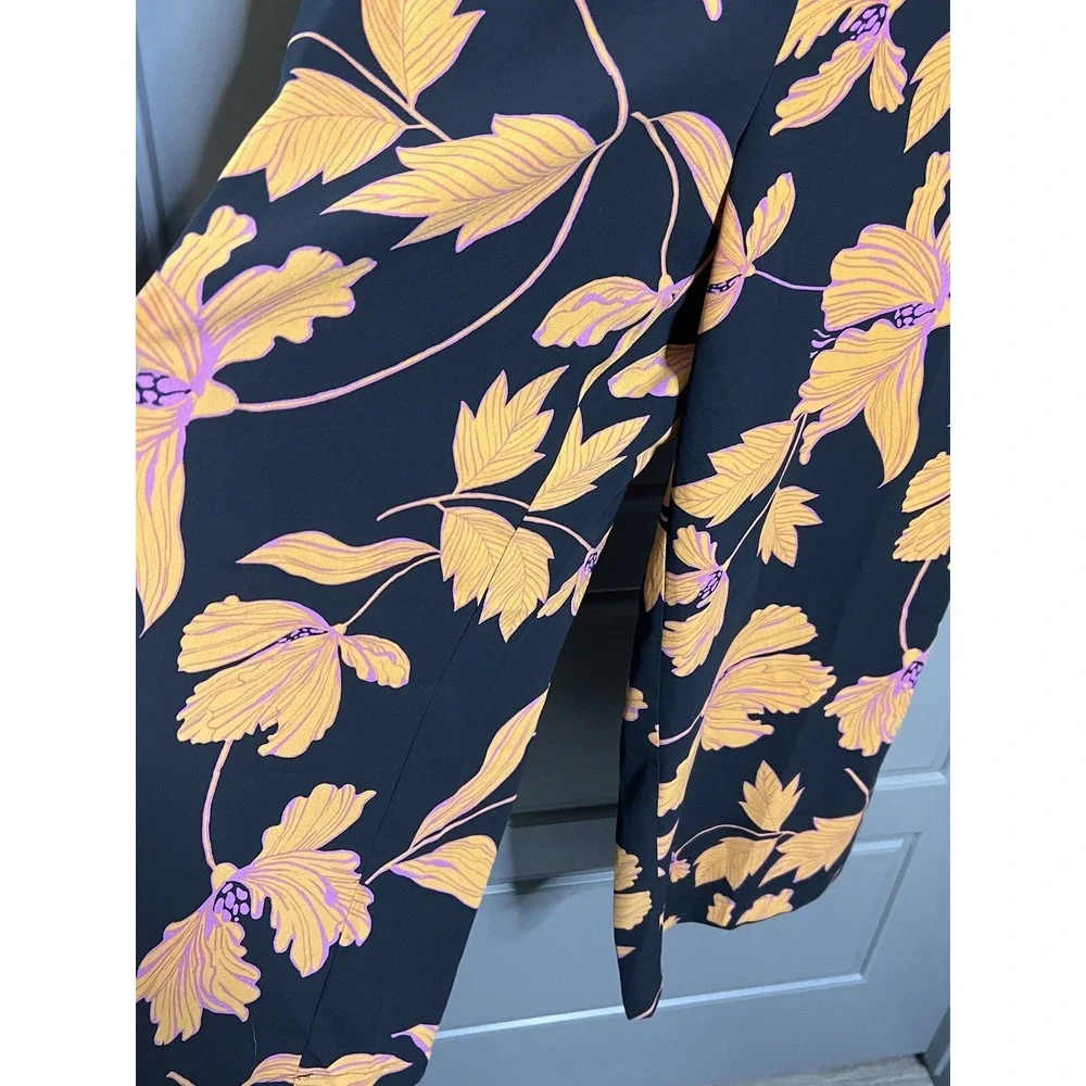 ModCloth Jumpsuit Women Plus 1x Black Floral Wide Leg‎ Orange Pink Spring Casual